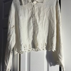 Christian Lacroix White Long Sleeve  Blouse